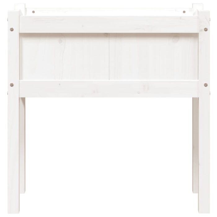 Jardinières avec pieds blanc 70x31x70 cm bois de pin massif – Image 3