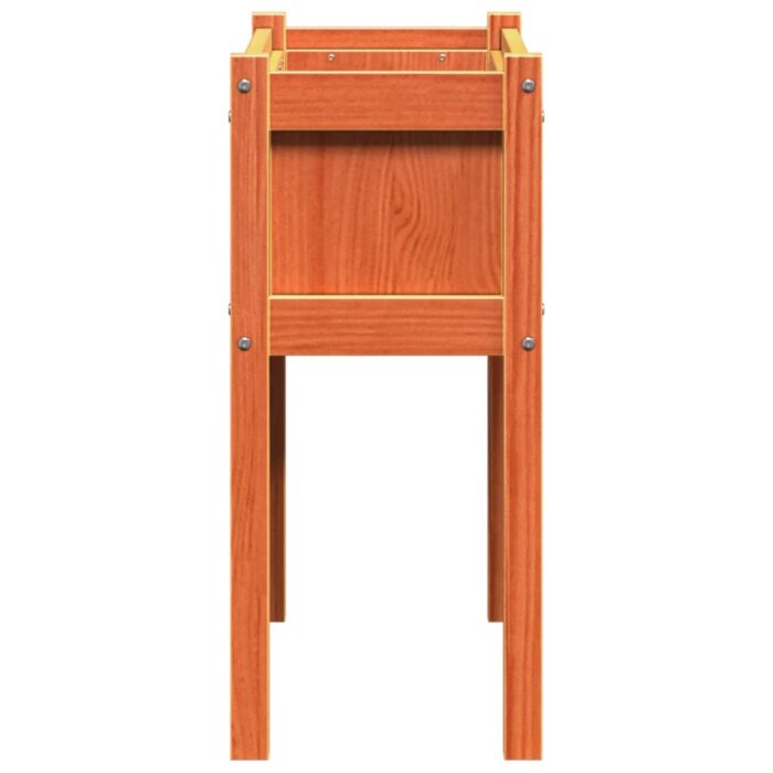 Jardinières 2 pcs avec pieds cire marron bois de pin massif – Image 5