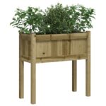 Jardinière avec pieds 70x31x70 cm bois de pin imprégné – Image 2