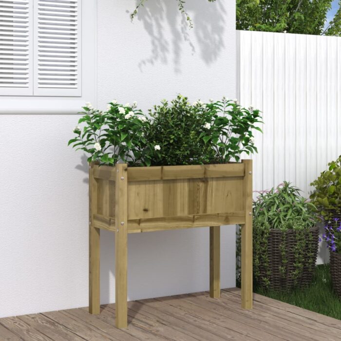 Jardinière avec pieds 70x31x70 cm bois de pin imprégné – Image 1