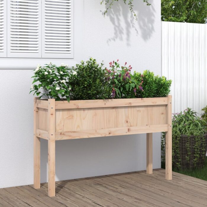 Jardinières avec pieds 110x31x70 cm bois de pin massif – Image 1