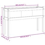 Jardinières avec pieds blanc 110x31x70 cm bois de pin massif – Image 9