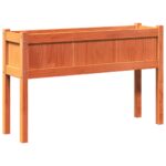 Jardinières 2 pcs avec pieds cire marron bois de pin massif – Image 3