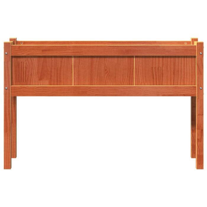 Jardinières 2 pcs avec pieds cire marron bois de pin massif – Image 4