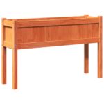 Jardinières 2 pcs avec pieds cire marron bois de pin massif – Image 6