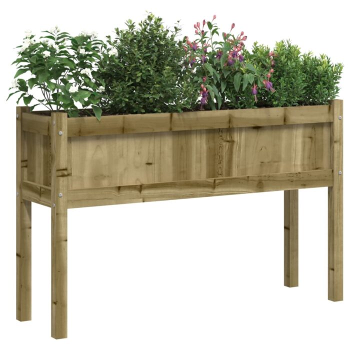 Jardinière avec pieds 110x31x70 cm bois de pin imprégné – Image 2