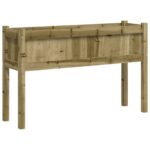 Jardinières 2 pcs avec pieds bois de pin imprégné – Image 2