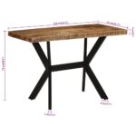 Table à manger 110x55x75 cm bois de manguier massif – Image 7