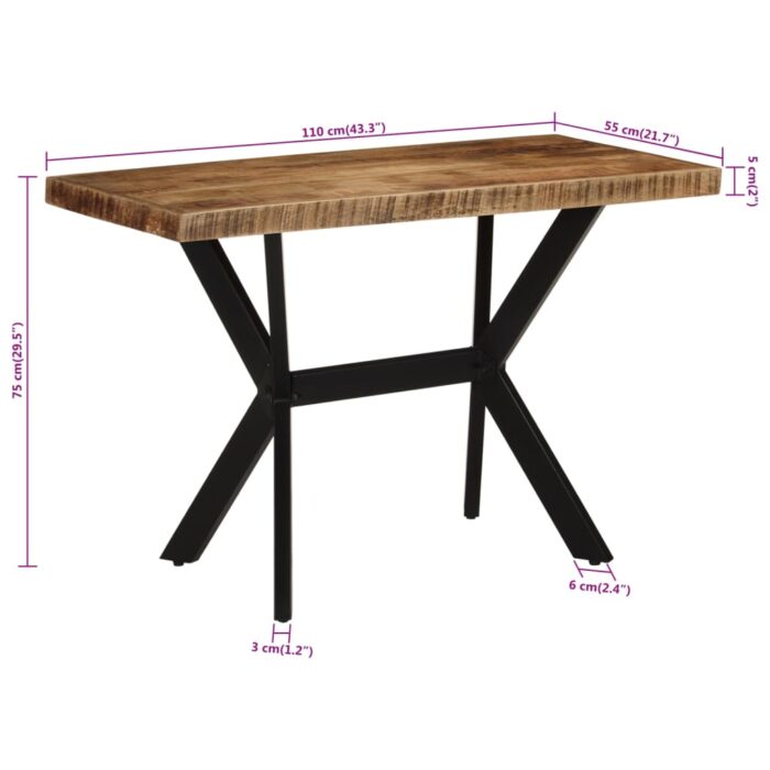 Table à manger 110x55x75 cm bois de manguier massif – Image 7