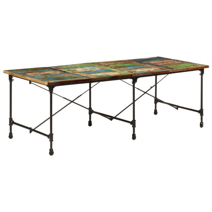 Table à manger 220x90x77 cm bois massif de récupération – Image 1