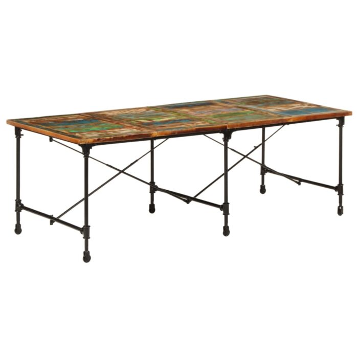 Table à manger 220x90x77 cm bois massif de récupération – Image 10