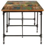 Table à manger 220x90x77 cm bois massif de récupération – Image 2