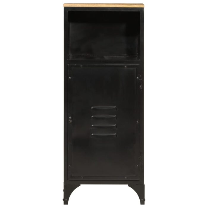 Armoire de salle de bain 40x27x90 cm fer et bois de manguier – Image 2