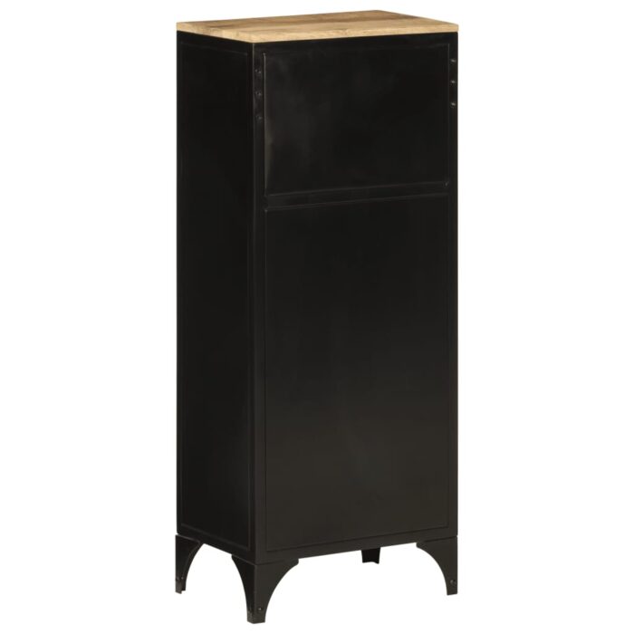 Armoire de salle de bain 40x27x90 cm fer et bois de manguier – Image 4