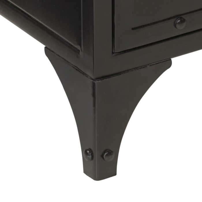 Armoire de salle de bain 40x27x90 cm fer et bois de manguier – Image 8