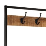Porte-manteau 90x35x180 cm bois de manguier et fer – Image 4