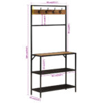 Porte-manteau 90x35x180 cm bois de manguier et fer – Image 7