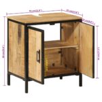 Armoire lavabo de salle de bain bois massif de manguier et fer – Image 10