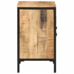 Armoire lavabo de salle de bain bois massif de manguier et fer – Image 3