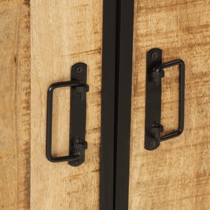 Armoire lavabo de salle de bain bois massif de manguier et fer – Image 6