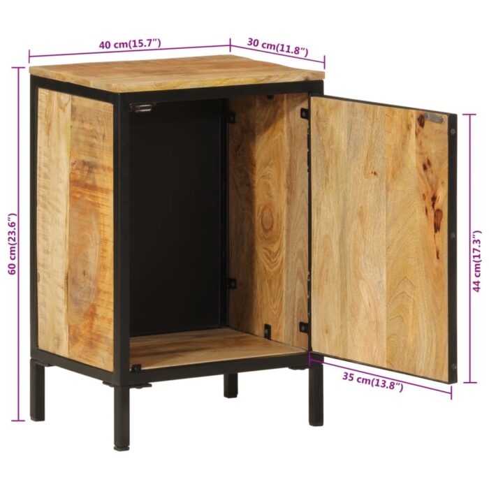 Armoire de salle de bain 40x30x60cm bois massif manguier et fer – Image 9