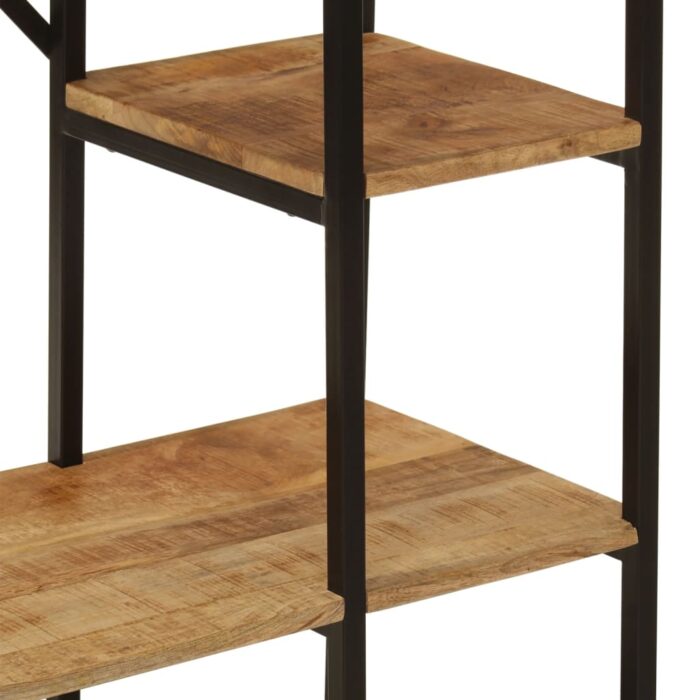 Porte-vêtements et étagères 90x40x190cm bois de manguier et fer – Image 5