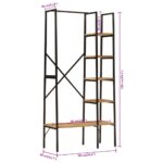 Porte-vêtements et étagères 90x40x190cm bois de manguier et fer – Image 6