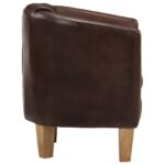Fauteuil Marron foncé Cuir véritable – Image 2