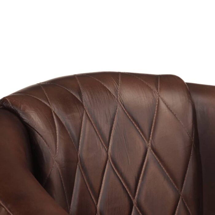 Fauteuil Marron foncé Cuir véritable – Image 5