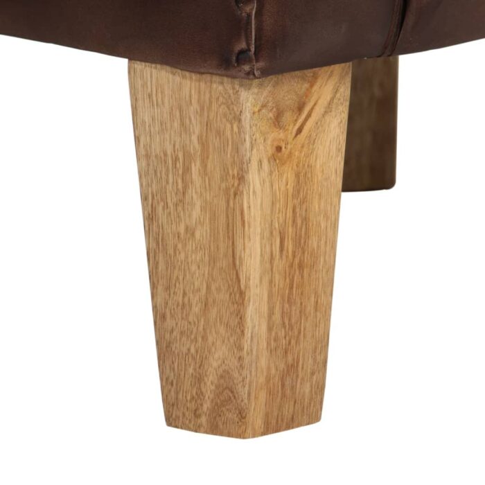 Fauteuil Marron foncé Cuir véritable – Image 6