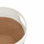 Paniers de rangement 2 pcs marron et blanc Ø24x18 cm coton – Image 5