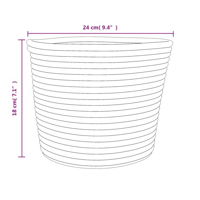 Paniers de rangement 2 pcs marron et blanc Ø24x18 cm coton – Image 8