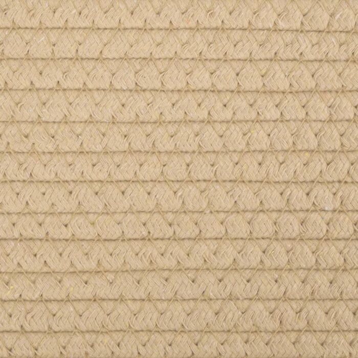 Paniers de rangement 2 pcs beige et blanc Ø24x18 cm coton – Image 6