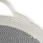 Panier de rangement gris et blanc Ø40x25 cm coton – Image 4