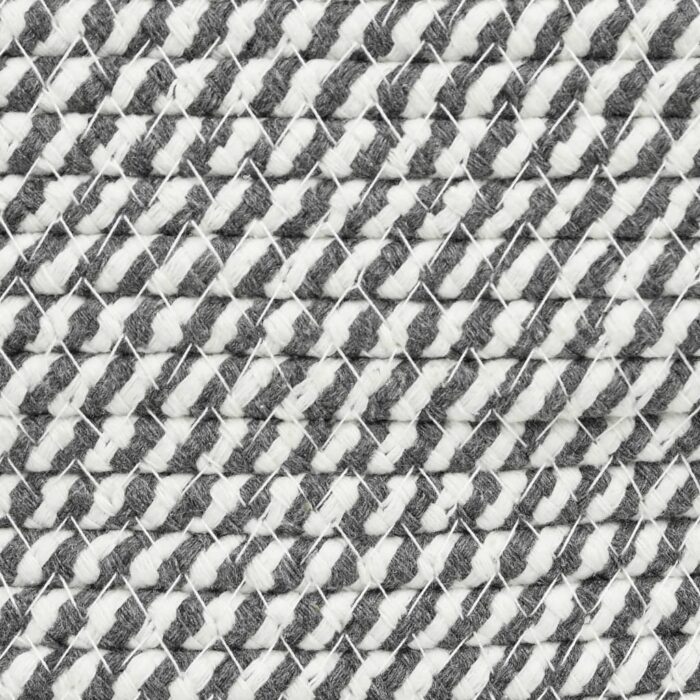 Panier de rangement gris et blanc Ø40x25 cm coton – Image 5