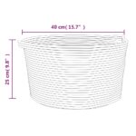 Panier de rangement beige et blanc Ø40x25 cm coton – Image 7