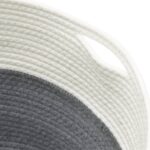 Panier de rangement gris et blanc Ø40x35 cm coton – Image 4