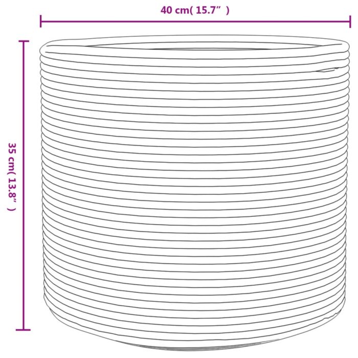 Panier de rangement gris et blanc Ø40x35 cm coton – Image 7