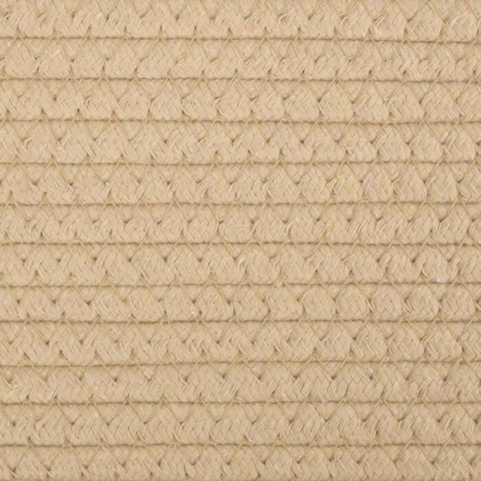 Panier de rangement beige et blanc Ø40x35 cm coton – Image 5