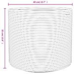 Panier de rangement beige et blanc Ø40x35 cm coton – Image 7