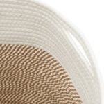Panier de rangement marron et blanc Ø40x35 cm coton – Image 4