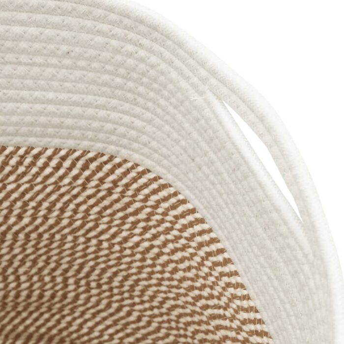 Panier de rangement marron et blanc Ø40x35 cm coton – Image 4