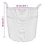 Panier de rangement gris et blanc Ø43x38 cm coton – Image 7