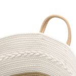 Panier de rangement beige et blanc Ø43x38 cm coton – Image 4