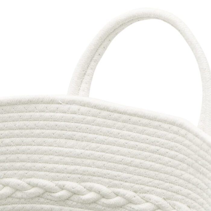 Panier de rangement marron et blanc Ø43x38 cm coton – Image 4