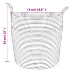 Panier de rangement marron et blanc Ø43x38 cm coton – Image 7