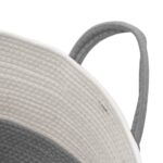 Panier de rangement gris et blanc Ø51x33 cm coton – Image 4