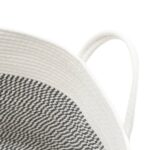 Panier de rangement gris et blanc Ø51x33 cm coton – Image 4