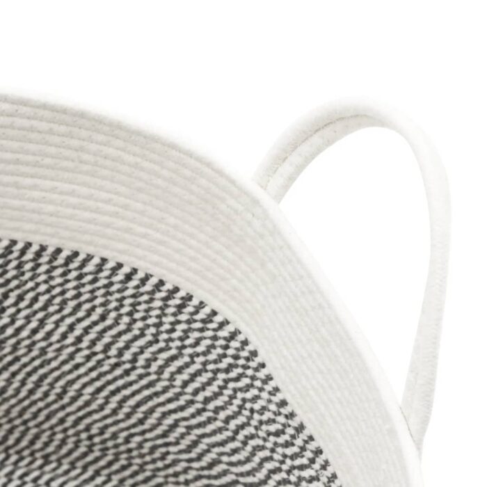 VXL8721012087064_g_en_hd_4.jpg Panier de rangement gris et blanc Ø51x33 cm coton – Image 4