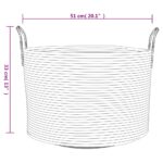 Panier de rangement gris et blanc Ø51x33 cm coton – Image 7